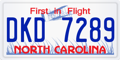 NC license plate DKD7289