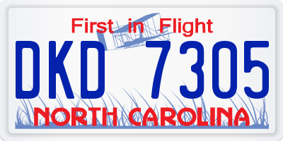 NC license plate DKD7305