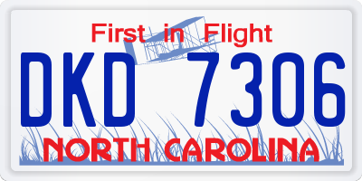 NC license plate DKD7306