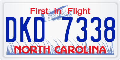 NC license plate DKD7338