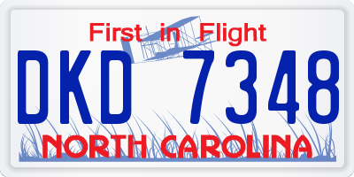 NC license plate DKD7348