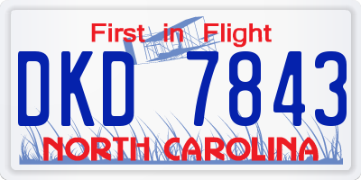 NC license plate DKD7843