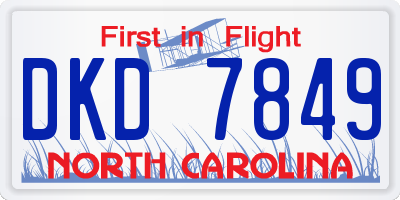NC license plate DKD7849