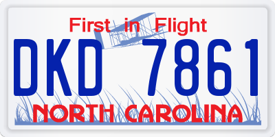 NC license plate DKD7861