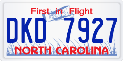 NC license plate DKD7927