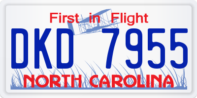 NC license plate DKD7955