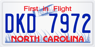 NC license plate DKD7972