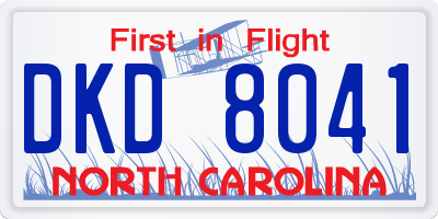 NC license plate DKD8041