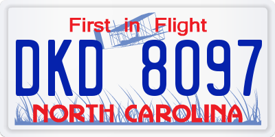 NC license plate DKD8097