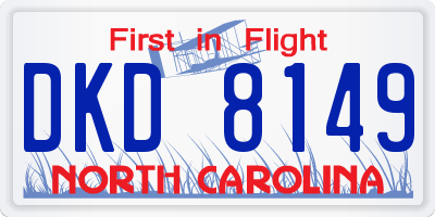 NC license plate DKD8149
