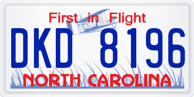 NC license plate DKD8196