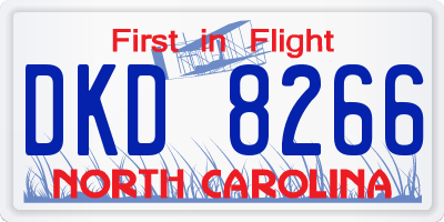 NC license plate DKD8266