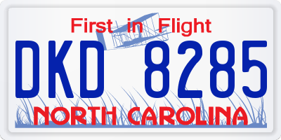 NC license plate DKD8285