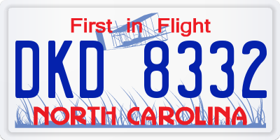 NC license plate DKD8332