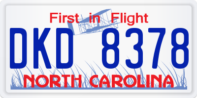 NC license plate DKD8378
