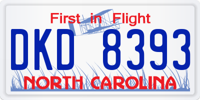 NC license plate DKD8393