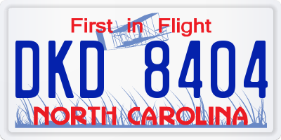 NC license plate DKD8404