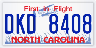 NC license plate DKD8408