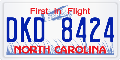 NC license plate DKD8424