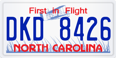 NC license plate DKD8426