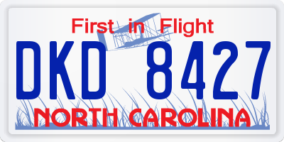 NC license plate DKD8427