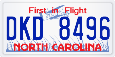 NC license plate DKD8496