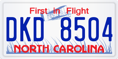 NC license plate DKD8504