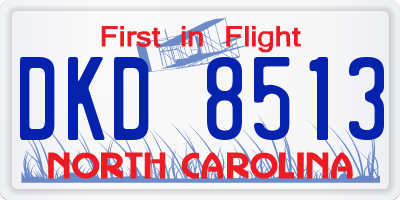 NC license plate DKD8513