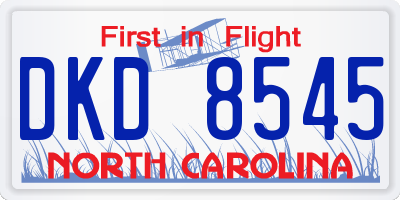 NC license plate DKD8545