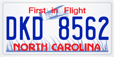 NC license plate DKD8562