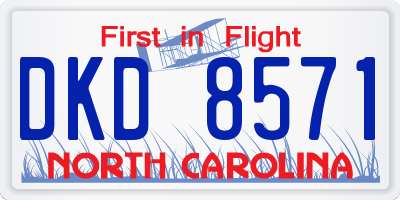 NC license plate DKD8571