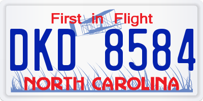 NC license plate DKD8584