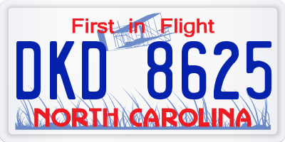 NC license plate DKD8625