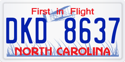NC license plate DKD8637