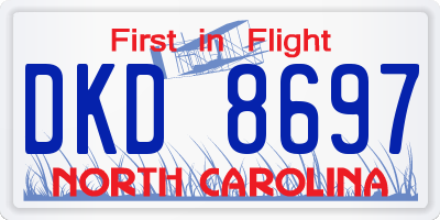 NC license plate DKD8697