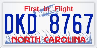 NC license plate DKD8767