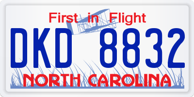NC license plate DKD8832