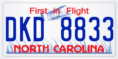 NC license plate DKD8833