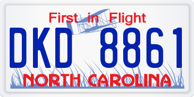 NC license plate DKD8861