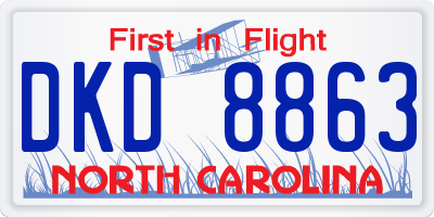 NC license plate DKD8863