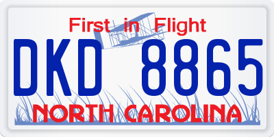 NC license plate DKD8865