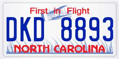 NC license plate DKD8893