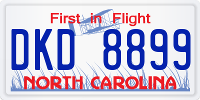 NC license plate DKD8899