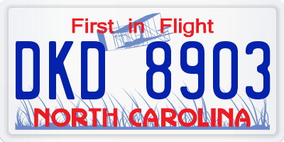 NC license plate DKD8903