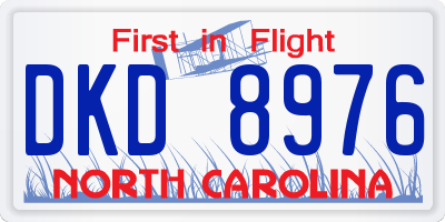 NC license plate DKD8976