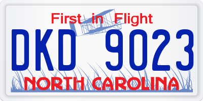 NC license plate DKD9023