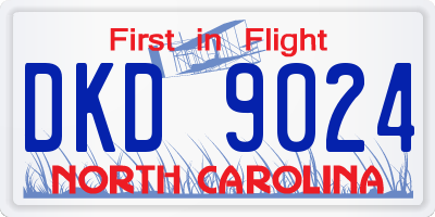 NC license plate DKD9024