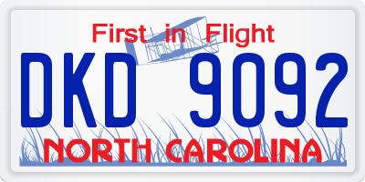 NC license plate DKD9092