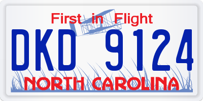 NC license plate DKD9124