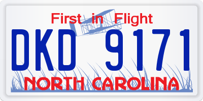 NC license plate DKD9171